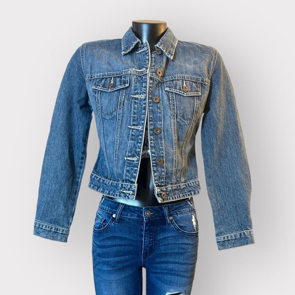 GAP Jackets & Blazers - Gap Jeans Vintage Denim Jacket Womens XS Blue 2000 Y2K Cotton Classic Trucker